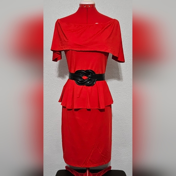 Dresses & Skirts - Lady in Red Off Shoulder Dress